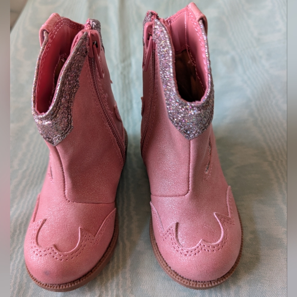 Box#29 😍 5 For $25 😍 Cat & Jack Pink Sparkle Girl's Boots